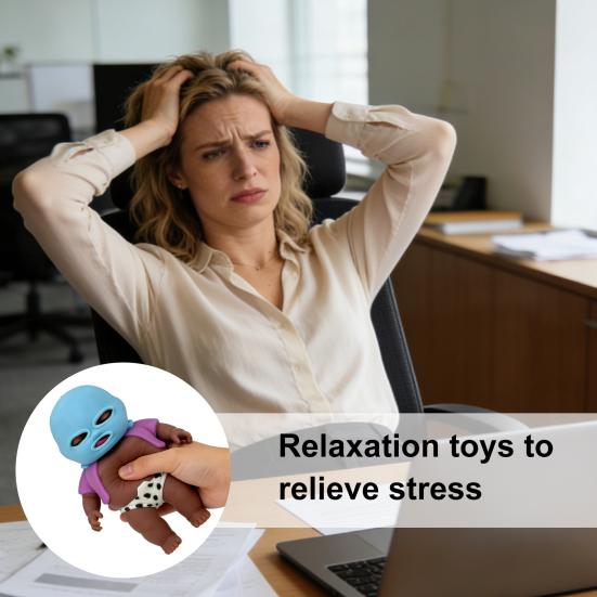 Babies Stress Relief Toy with Face Guard Coat Underwear Slow Rising Anxiety Relieving Baby Squeeze Toy Soft Relaxation Stress Ball Fidget Toy