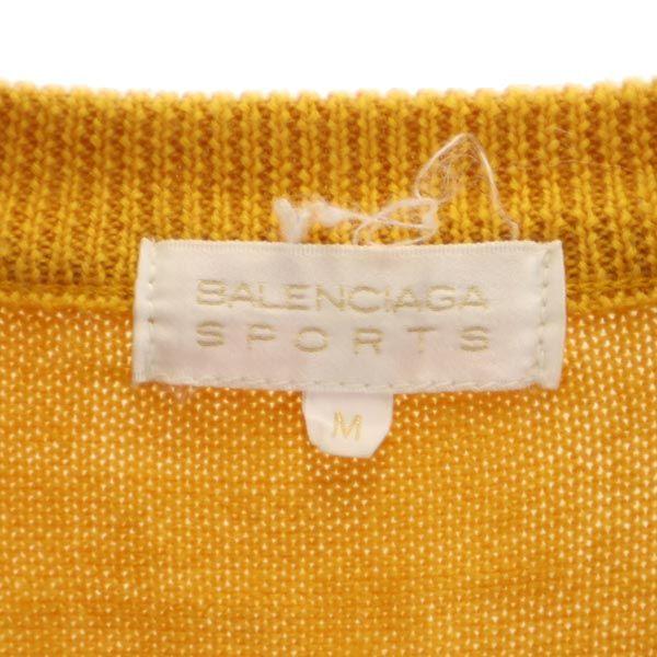 BALENCIAGA Sports Wool Argyle Pattern V neck Knit vest M yellow SPORTS Women Used