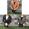 Quality Men Long Sleeve Zipper Motorbiker Jacket With Vintage Slim Fit Coat**