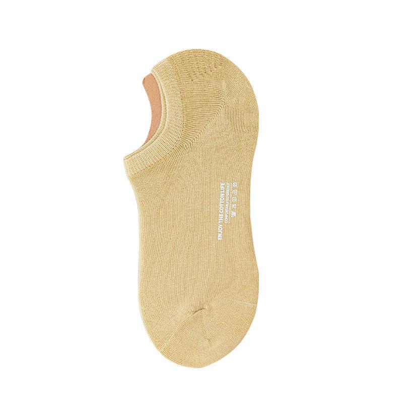 5 Pairs of Women's Spring and Summer Thin Pure Cotton Sweat Absorption Non Slip Shallow Mouth Invisible Socks