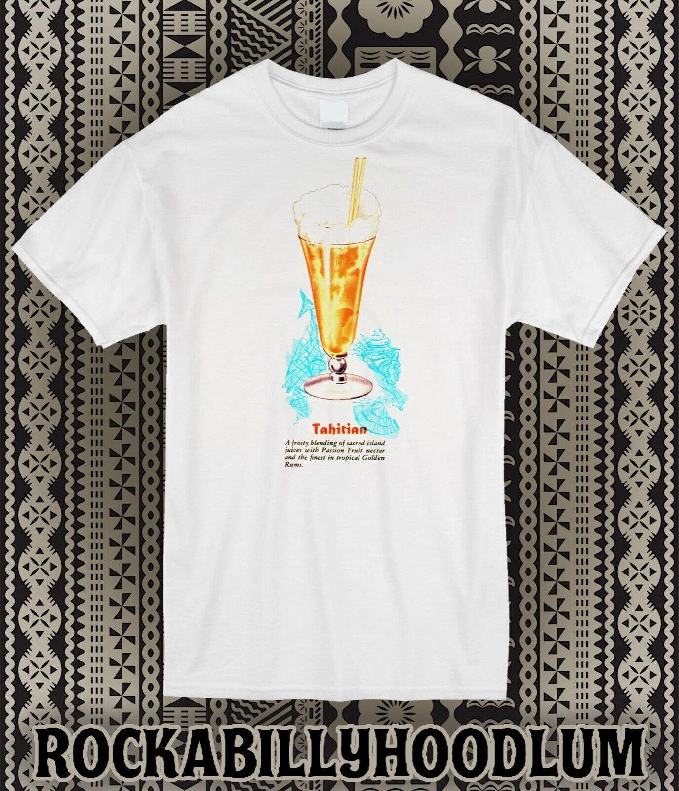 Retro Tiki Tee T Shirt Rum Mug Restaurant Bar Cocktail Drink Tahitian S