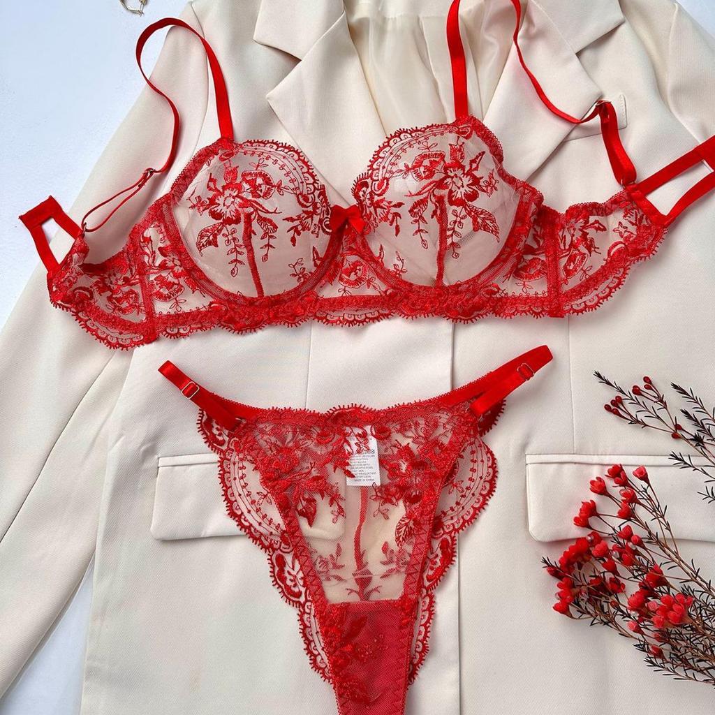 2024 Mestselgende Blomsterbrodert Mesh Undertøysett - Sexy, Komfortabelt og Elegant