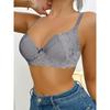 Black Floral Lace Push Up Bra Underwire Contour Bra with Bow Accent for Everyday Wear