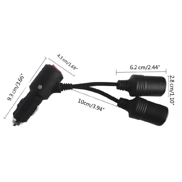 Multi-Functional Cigarette Lighter Adapter with Switch for Car Accessories