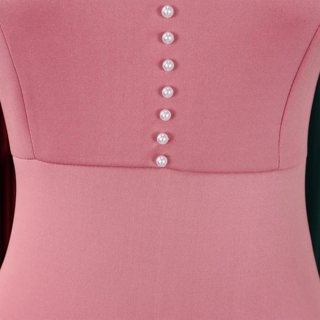 Perlenbesetztes Bodycon-Abendkleid mit Rüschenärmeln - Europäische & Amerikanische Sommermode