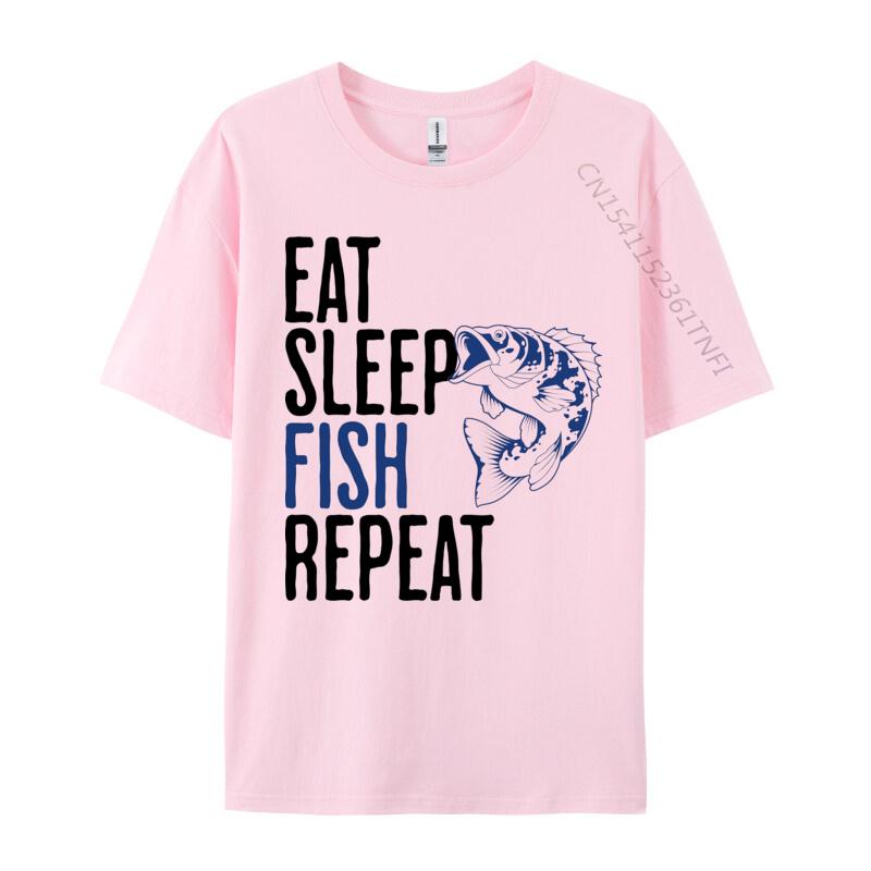 Eat Sleep Fish Repeat Tshirt Fashionable Men Tops T Shirt Rife T Shirts Graphic T Shirts 100 Cotton Black 3XL