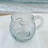 Cute Sea Stlyle 3D Wave Grain Glass Mug Coffee Milk Juice Glass Cup Heat-resistant  BorosSunset Mug desktop decoration Glass Cup