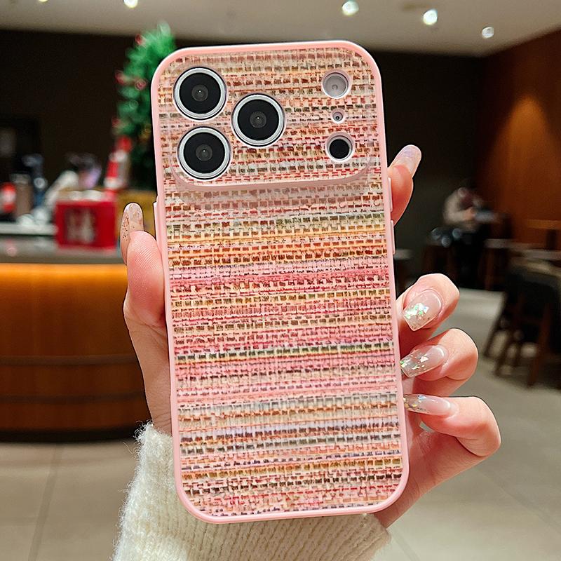 Luxury Cloth Texture Case For iPhone 17 Pro Max iPhone 16 15 14 13 Pro Max Magnetic For Magsafe Hybrid TPU+PC Matte Cover