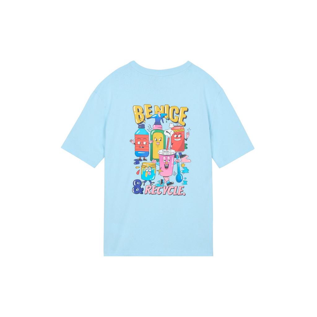 Puma American Retro Sports Letter Print Crew Neck Dopamine Short Sleeve T-Shirt Men Tops Sky-Blue 531335-90