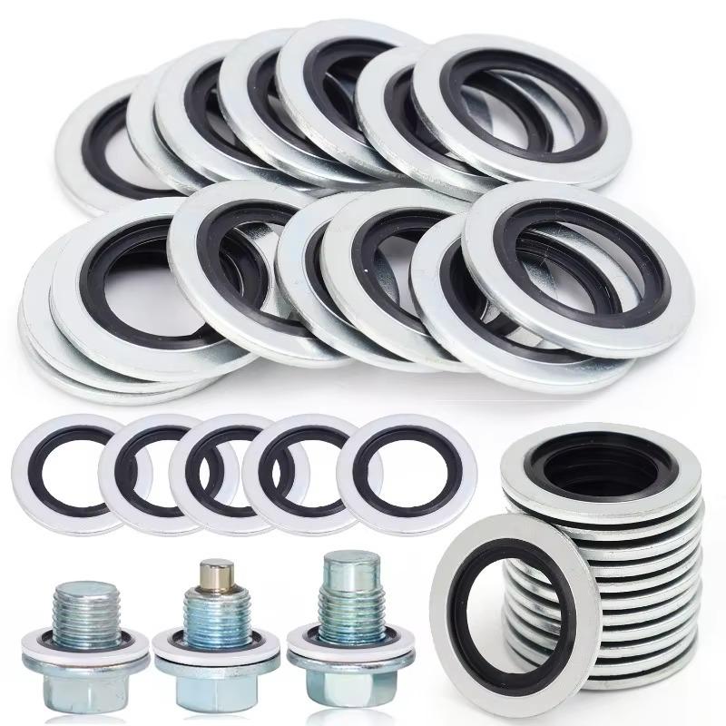 M16 Aluminium Alloy Rubber Gasket Car Oil Sump Drain Plug Sealing Gaskets Rings Washer for Renault Clio Duster Espace Fluence