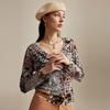 Zhaojun Women's Floral V-Neck Worsted Wool Cardigan