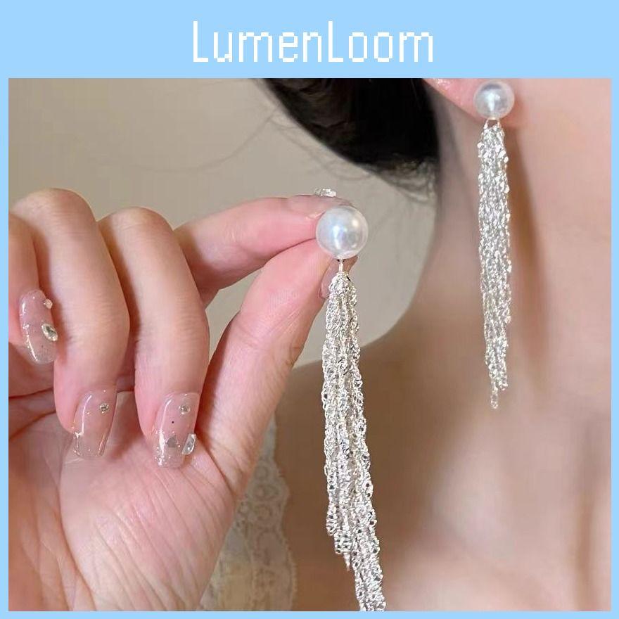 Pearl Artificial Tassel Earrings Geometric Shapes For Womens Trendy Collection