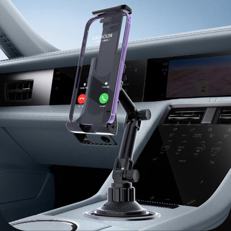 Vehicle Cupholder Tablets Bracket with Expandable Base for Pad 4-12.9inch Devices