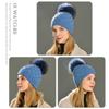 Jxwatcher Women Winter Hat Real Fur Pompom Angora Knitted Wool Beanie Fashion Casual Outdoor Thick Ladies Warm Fur Ball Hats New
