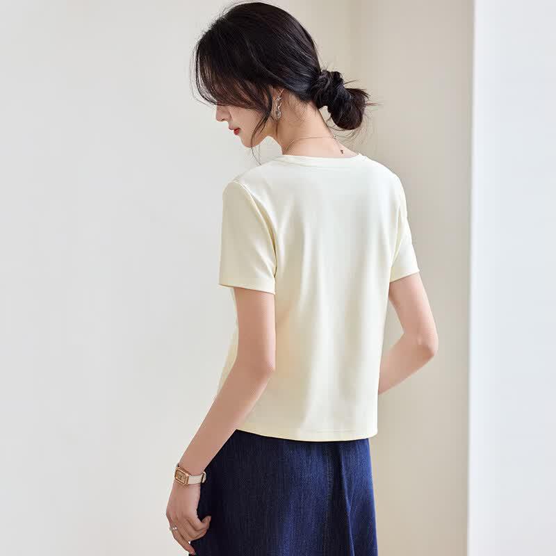 Shangdu Bila Women's Irregular Hem Cotton T-Shirt