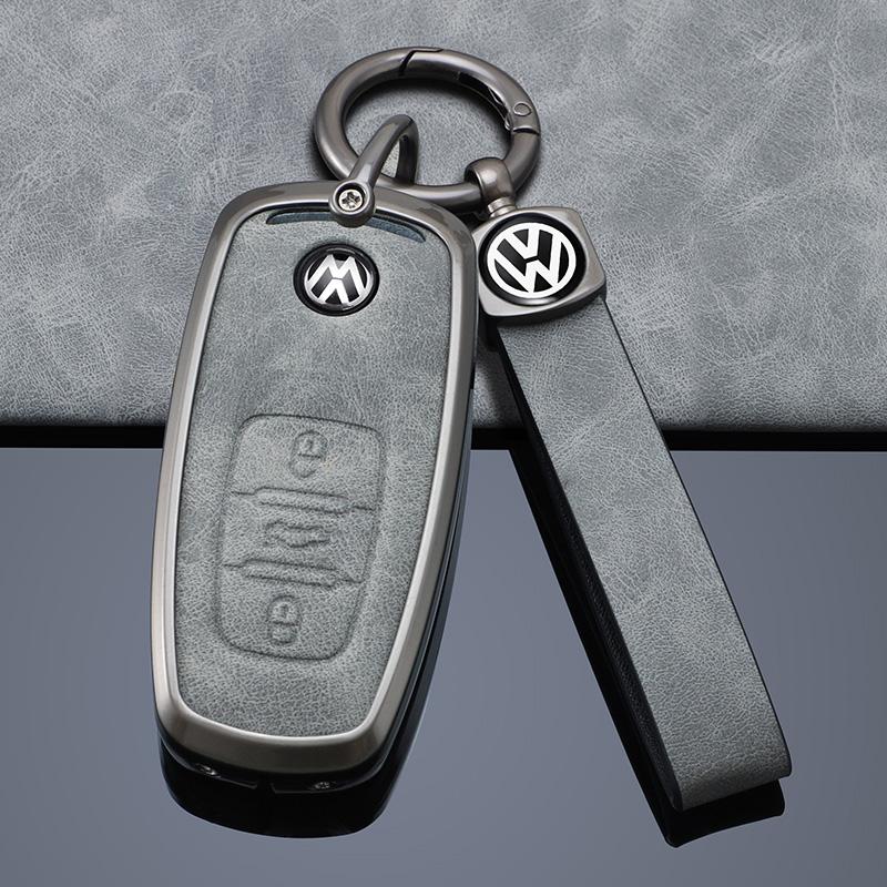 Do VW Wysokiej Jakości Skórzane Etui na Kluczyk Samochodowy Pokrowiec Obudowa Uchwyt na Brelok Do Volkswagen VW Tiguan Touran Caddy Beetle Jetta Eos Golf Po