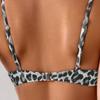 2026 New Women Separated Bikini, Leopard Print with Metal Thin Straps Sexy Swimwear