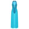 Women Lyrical Dance Leotard Dress Modern Contemporary Costume Sequins Halter Sleeveless Long Flowy Maxi Dress