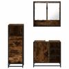 3 Piece Bathroom Furniture Set In Smoked Oak Wood Based Material