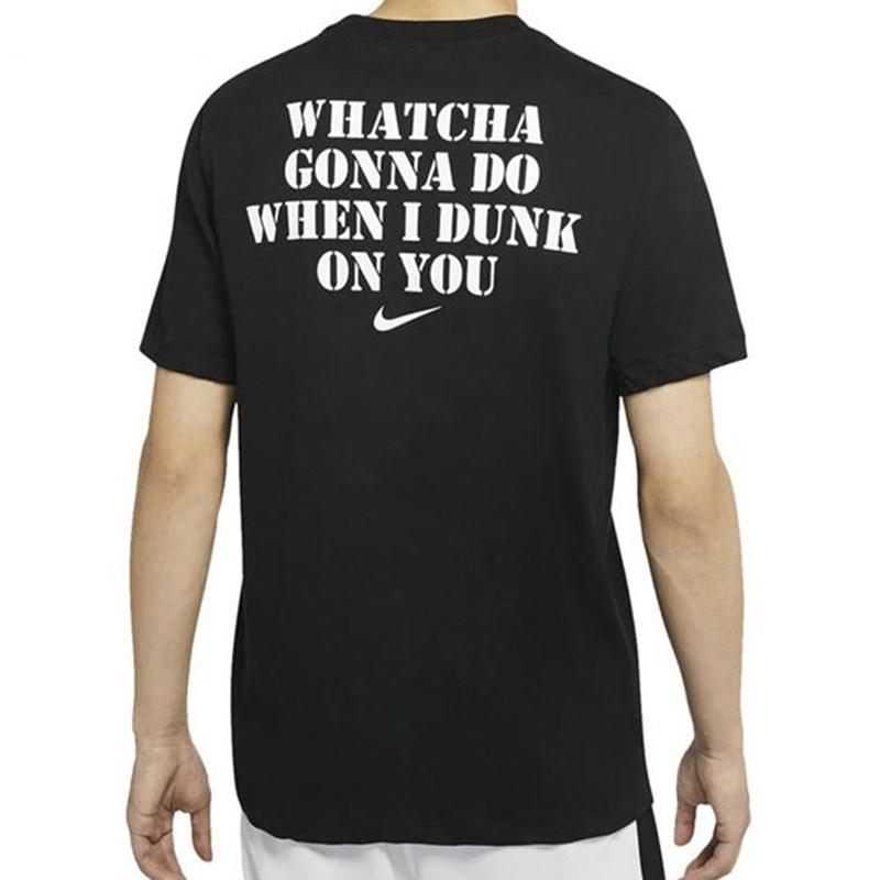 Nike Basketball Logo Print Sports Short Sleeve T-Shirt Men Tops Black DD9352-010