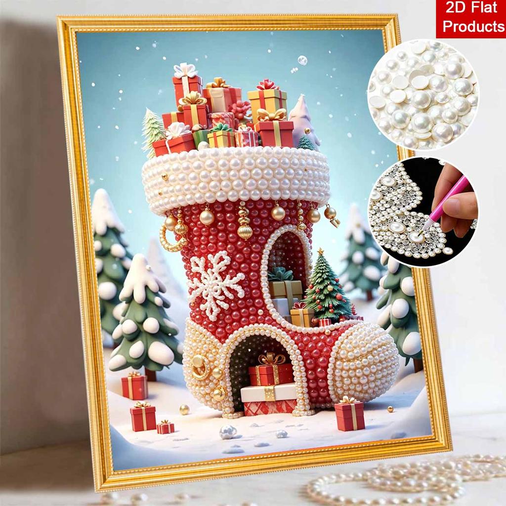 Christmas pearl painting art painting kit festive gift stocking handmade diy home decoration painting