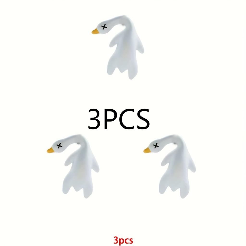 3Pcs UV Color Changing Duck Car Pendant Cute Fun Rearview Mirror Ornament Color Shift Duck Auto Hanging Decor