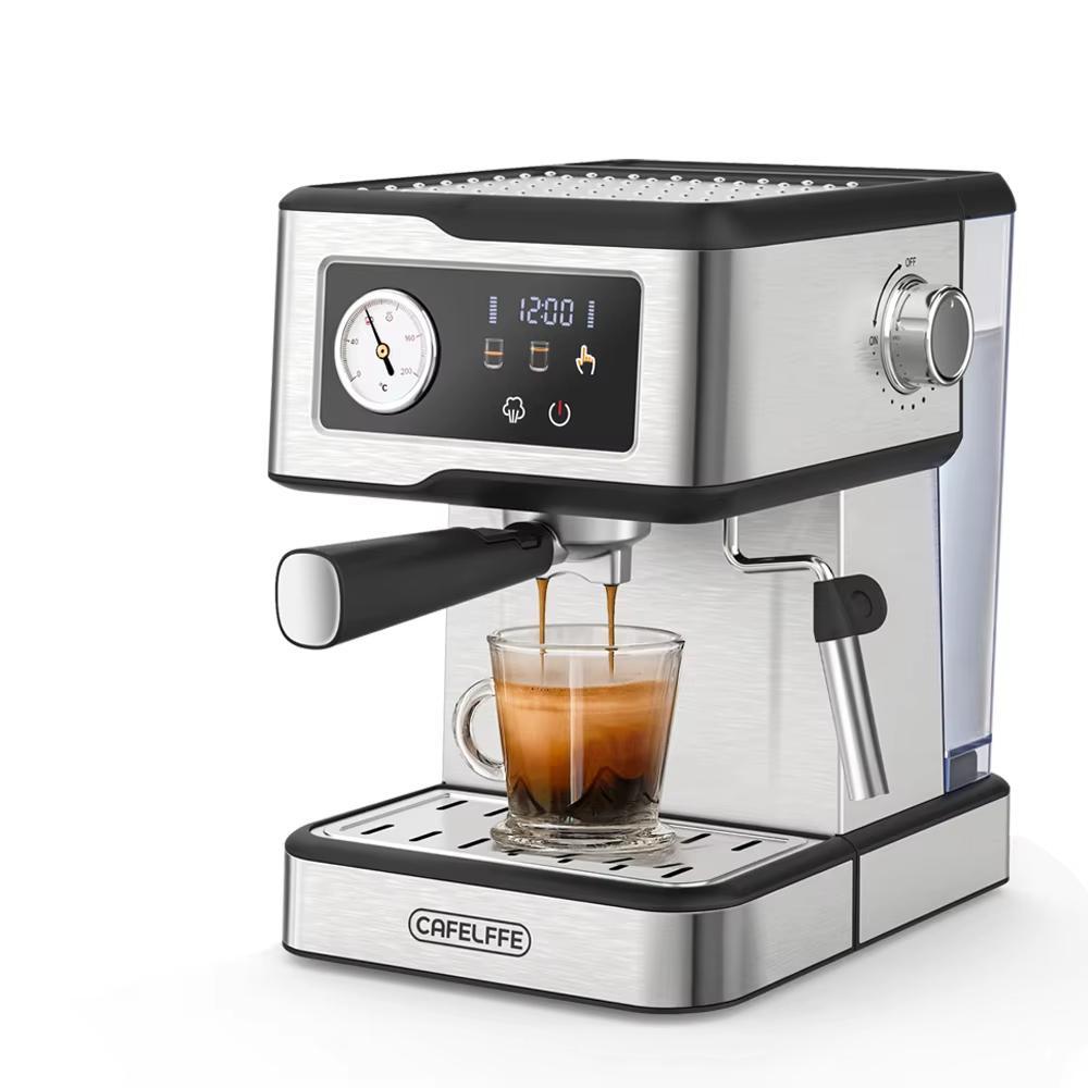 Coffee Machine MK-901 20Bar, Cappuccino Machine with Milk Cream Steam Stick, Semi-automatic Self-service Restaurant Gift