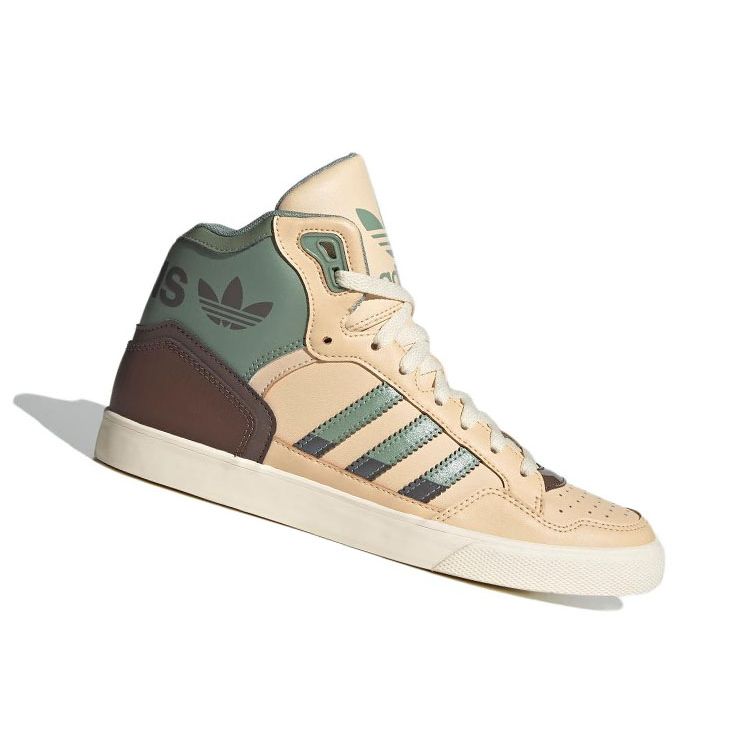 Adidas Originals Extaball Comfortable Durable High-Top Skate Shoes Unisex Sneakers Brown Green ID1132