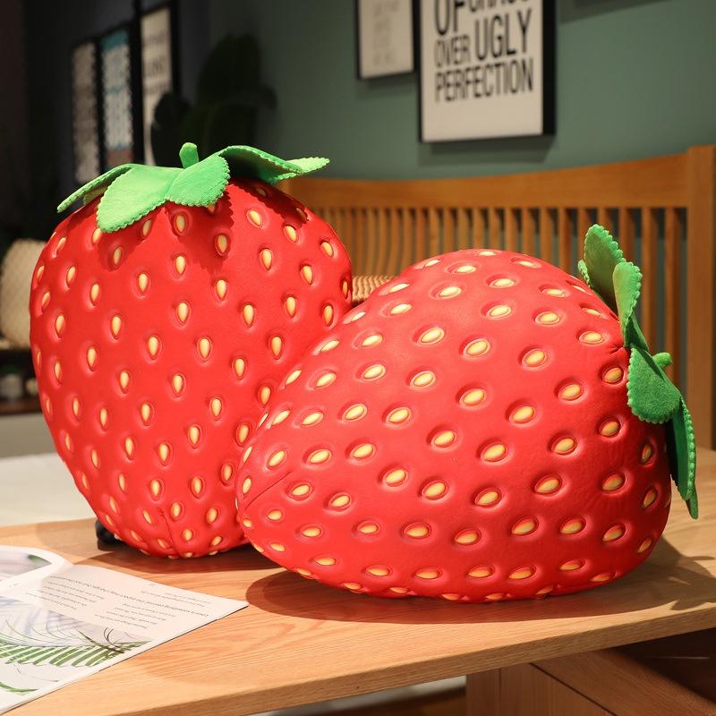 Large Strawberry Plush Pillow For Girls Ins Style Fruit Cushion Toy