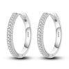 HOT SALE 2025 Sparkling Zircon Star Moon Sun Hoop Earrings 925 Silver Circle Round Earrings for Women Wedding Engagement Jewelry