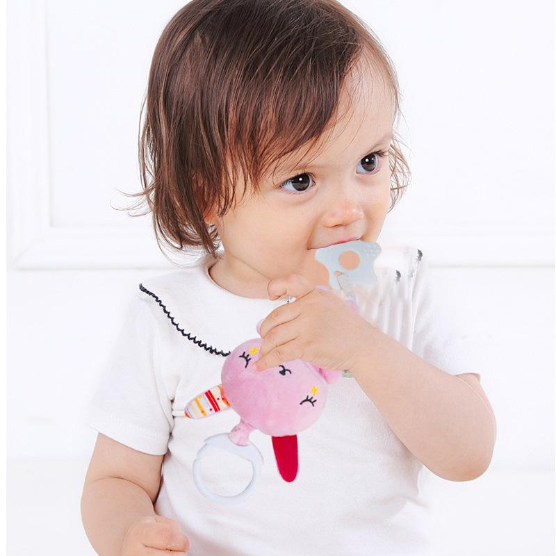 Infant Soothing Teether Plush Animal Music Mobile Toy