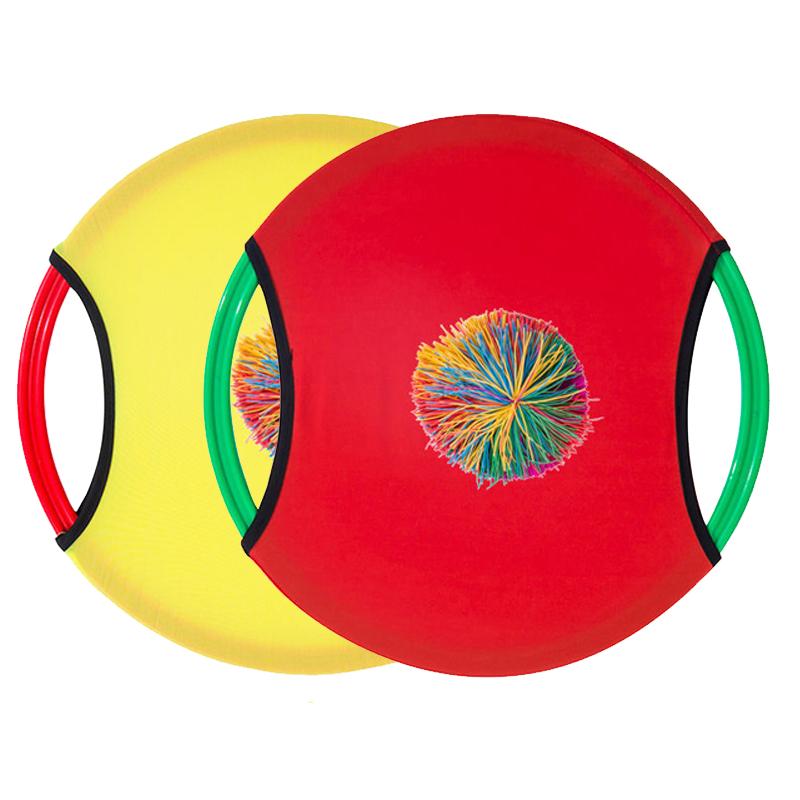 2PCS Outdoor Sports 28CM Flying Disc Trampoline Paddle Ball Game Toss and Catch Parent Child Interactive Sensory Toys Kids Adult