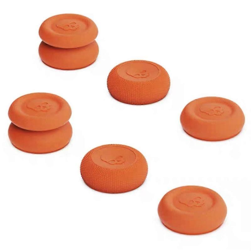 6pcs Thumb Stick Grip Caps Non-Slip Handle Rocker Button Cap for Game Controller Accessories Orange