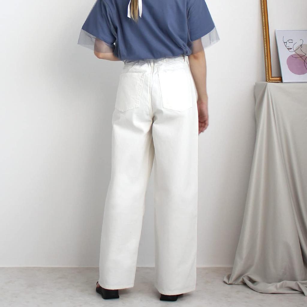 Selectively Berry Moderate Elastic Plus Sizes Perfect for and Size S Women's Wide-Leg Jeans, Full-Length, Thickness, Leg-Lengthening Effect, Waist,