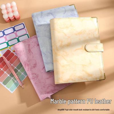 Marble Pattern PU Leather Budget Notebook with A6 Hard Cover & A5 Soft Cover