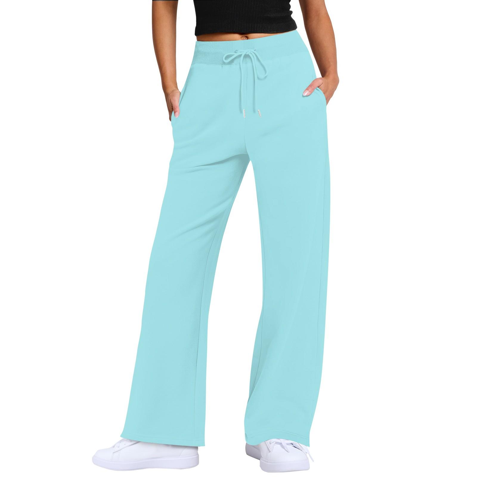 

Женские широкие спортивные штаны с высокой талией и завязками для тренировок, спортивные повседневные брюки с карманами S