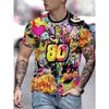 Retro 80s 3D Printed T-shirt For Men Fun Colorful Graphic Short-sleeved Tees Summer Fashion Round Neck Tops Street T Shirts