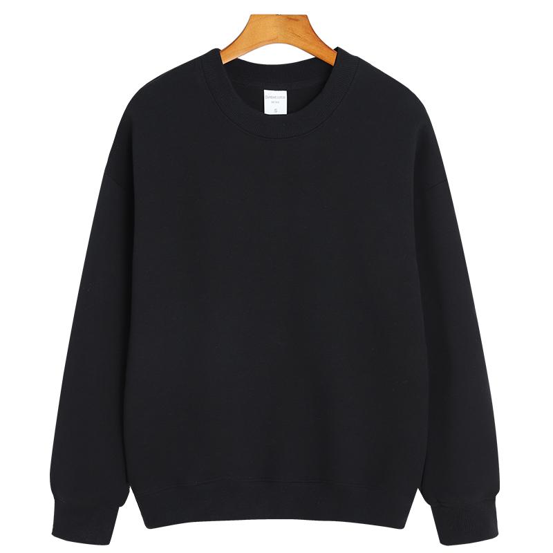Unisex Streetwear Sweatshirts Autumn&Spring O-neck Pullover Double-sided Cotton Long Sleeve Outerwear