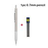 Full Metal Mechanical Pencil Set 0.3 0.5 0.7 0.9 1.3 2.0mm Art Drawing Automatic Pencil with Leads Office Kawaii School Supplies