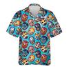 Maglietta da uomo con stampa 3D Maschera da wrestling messicana Lucha Libre Manica corta Collo a revers Top Estiva Street Camicie Hawaiane