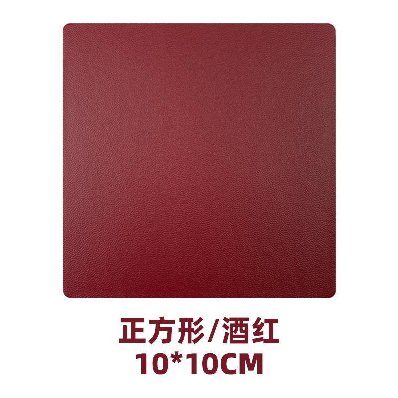 Round spot leather teacup mat can be ordered lOGO hand sewing with oil edge pu leather coaster thermal insulation mat wholesale