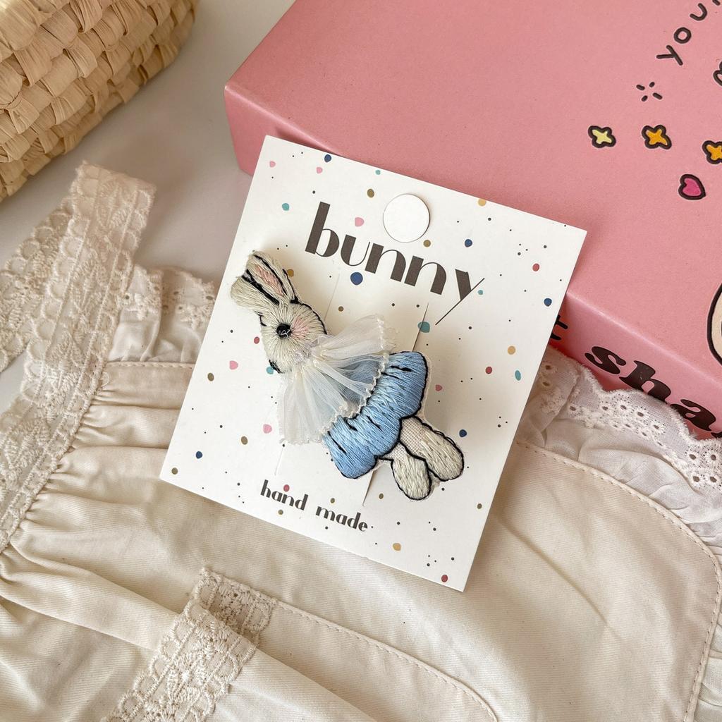 Cartoon Cute Rabbit Hair Clips Fabric Lace Children's BB Clips Hairpins for Baby Girls Kids Hair Accessories Headwear Hairgrips