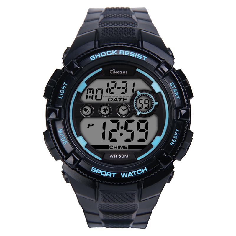 Men's Classic ODM Digital Watch Black Plastic 3ATM Waterproof with Chinese Movement Luxury Sport Feature Alarm
