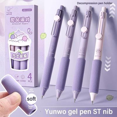 4 unids/caja pluma Neutral con agarre de nube suave herramientas de escritura de punta ST bolígrafo creativo específico para estudiantes