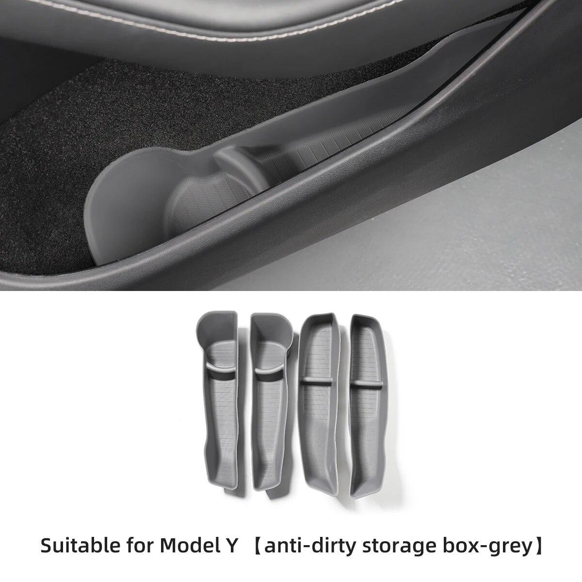 

Автомобильный TPE дверной отсек для хранения, высокая боковая коробка для модели Tesla Y, слот для ворот, ящик для хранения, боковой водонепроницаемый органайзер для ремонта, аксессуары MY-GA130GRAY