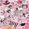 50 Cartoon Pink Halloween Stickers: Double-Sided, Waterproof Decoration for Journals & Water Bottles
