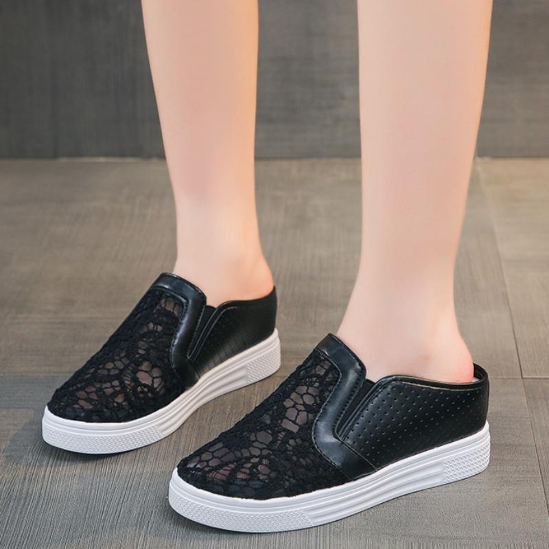 

Мода 2025 Новые женские кроссовки на танкетке и платформе, резиновые кожаные туфли на высоком каблуке со шнуровкой, с острым носком, криперы для увеличения роста 34 чёрный