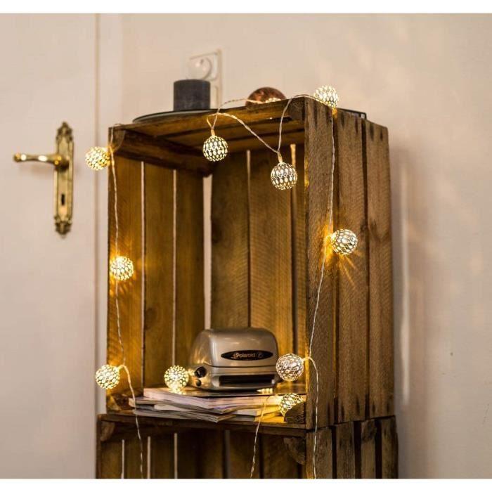 Guirlande lumineuse - cozyhome - led - 7 mètres - boules argentées - style marocain