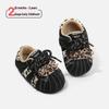 2025 Winter Leopard Print Retro Cotton Baby Shoes - Velvet Lined, Warm, Versatile, Casual German Training Design