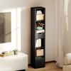 Bookcase, Storage Unit, Drawer, Cupboard, Open Compartments, 30 x 24 x 158 cm, Black